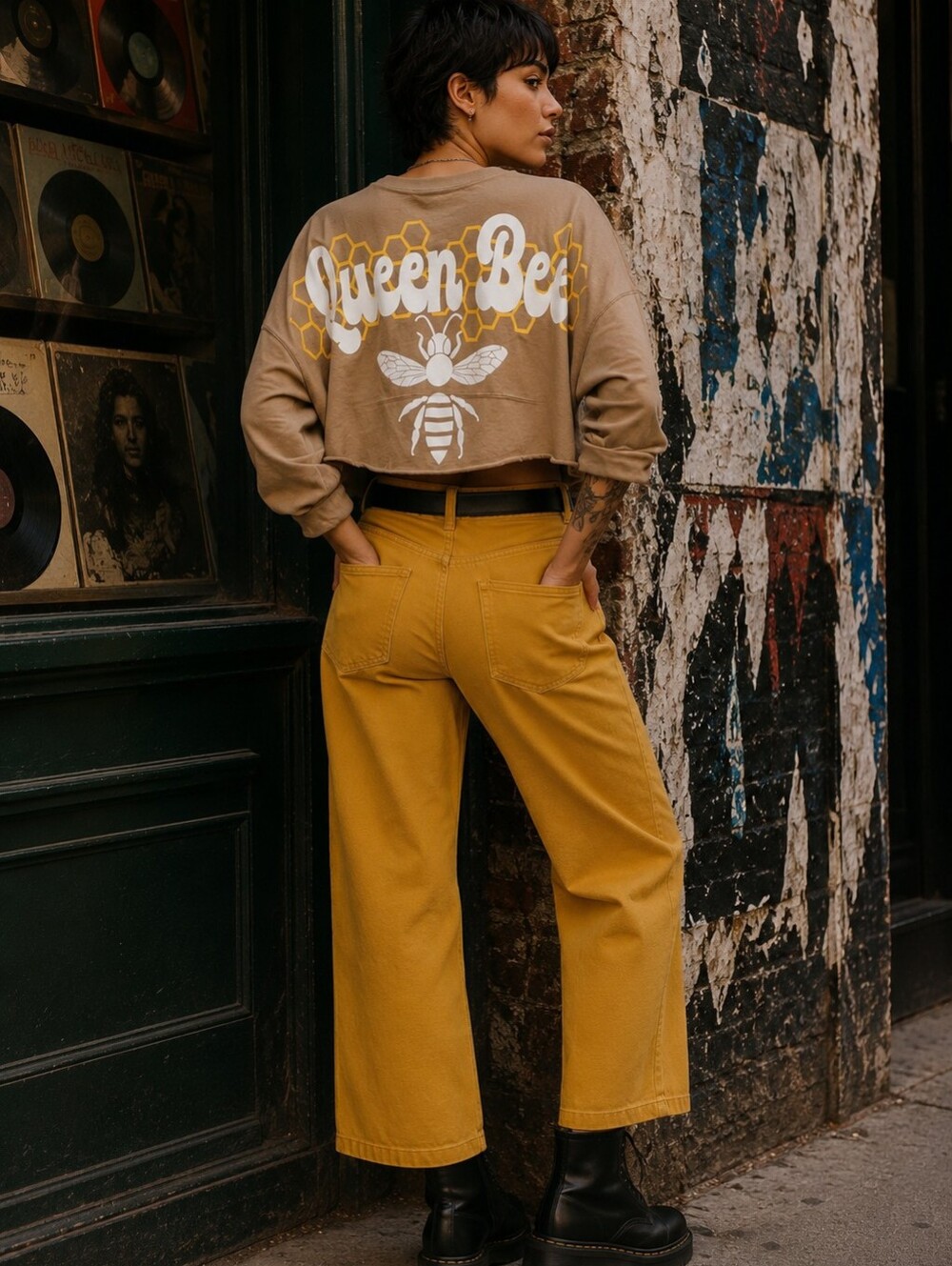 cirque du soleil Queen Bee Graphic Sweatshirt - Tan & Yellow